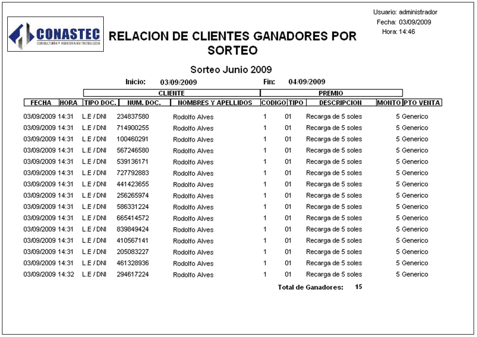 sistema de sorteos 10